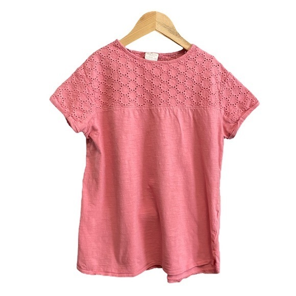 Zara Other - Zara Girls Collection Pink Eyelet Short Lace Sleeve Shirt